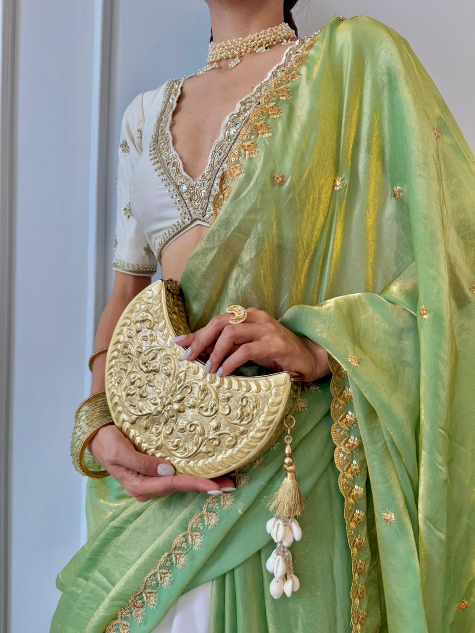 Additional image for Lunar Luxe: Crescent Moon Gold Clutch